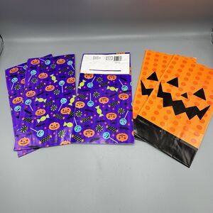 5 Halloween Trick or Treat Party Favor Bags Jack o Lantern Candy Pumpkins Bats